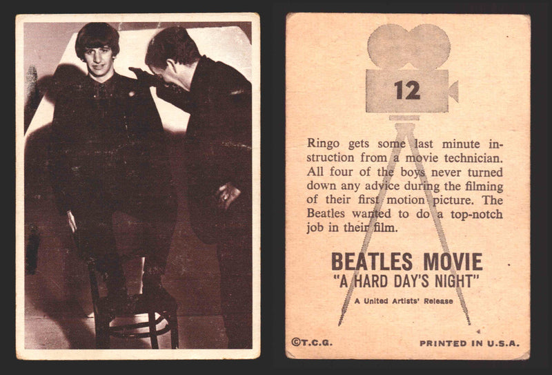 Beatles A Hard Days Night Movie Topps 1964 Vintage Trading Card You Pick Singles #12  - TvMovieCards.com