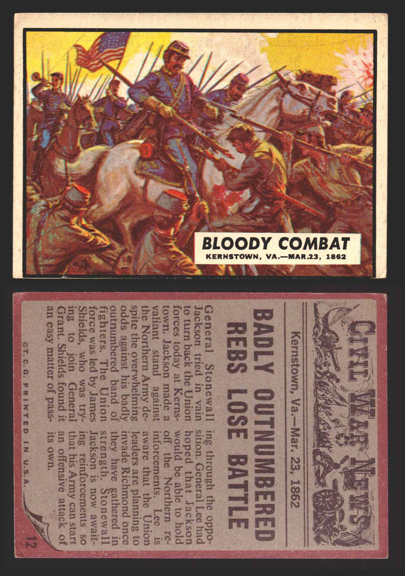 1962 Civil War News Topps TCG Trading Card You Pick Single Cards #1 - 88 12   Bloody Combat  - TvMovieCards.com