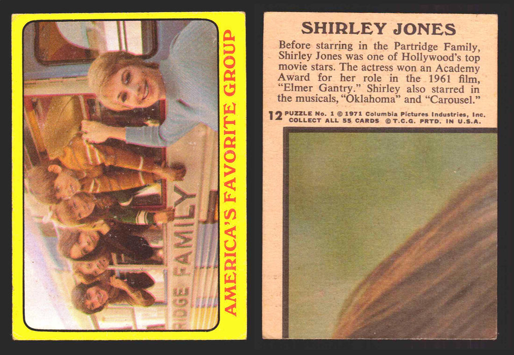 1971 The Partridge Family Series 1 Yellow You Pick Single Cards #1-55 Topps USA 12   America's Favorite Group  - TvMovieCards.com