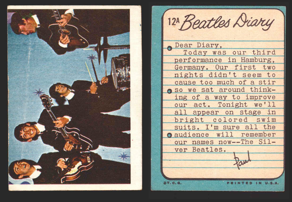 Beatles Diary Topps 1964 Vintage Trading Cards You Pick Singles #1A-#60A #	12	A  - TvMovieCards.com