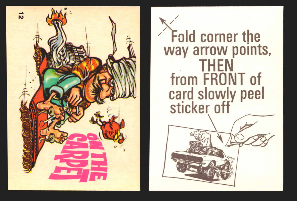 Fabulous Odd Rods Vintage Sticker Cards 1973 #1-#66 You Pick Singles #12 On the Carpet  - TvMovieCards.com