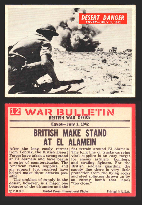 1965 War Bulletin Philadelphia Gum Vintage Trading Cards You Pick Singles #1-88 12   Desert Danger  - TvMovieCards.com