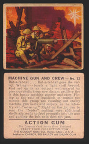 1938 Action Gum Vintage Trading Cards #1-96 You Pick Singles Goudy Gum #12   Machine Gun and Crew  - TvMovieCards.com