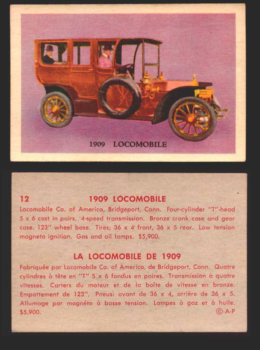 1959 Parkhurst Old Time Cars Vintage Trading Card You Pick Singles #1-64 V339-16 12	1909 Locomobile  - TvMovieCards.com