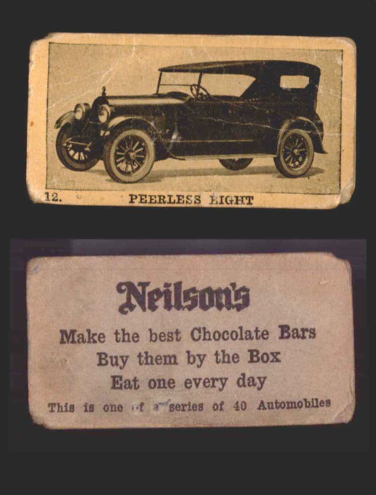 1920s Neilson's Chocolate Automobile Vintage Trading Cards U Pick Singles #1-40 #12 Peerless Eight  - TvMovieCards.com