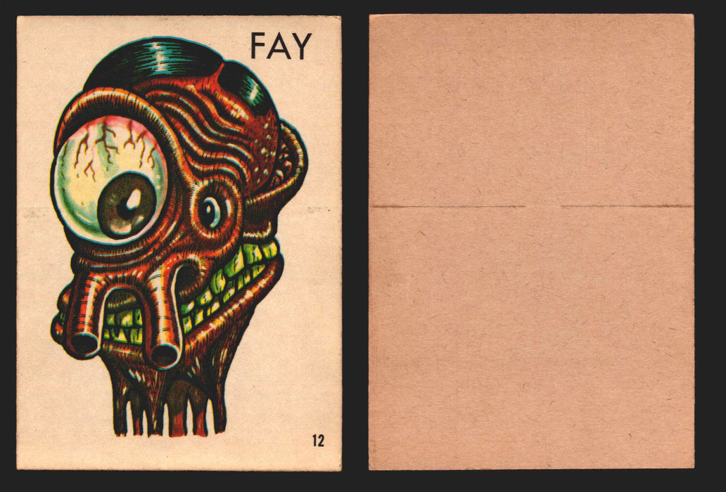 1965 Ugly Stickers Topps Trading Card You Pick Singles #1-44 with Variants #12 Fay  - TvMovieCards.com