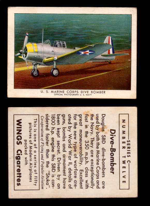 1942 Modern American Airplanes Series C Vintage Trading Cards Pick Singles #1-50 12	 	U.S. Marine Corps Dive Bomber  - TvMovieCards.com