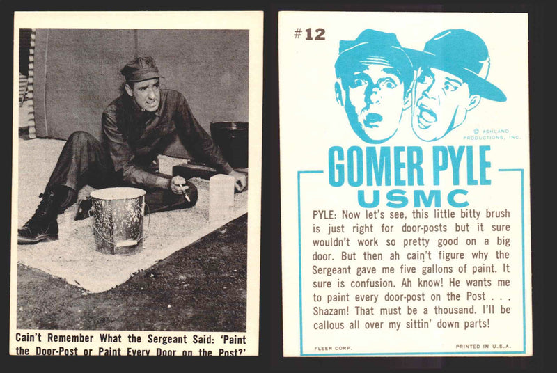 1965 Gomer Pyle Vintage Trading Cards You Pick Singles #1-66 Fleer 12   Can't remember what the Sergeant said: 'Paint the  - TvMovieCards.com