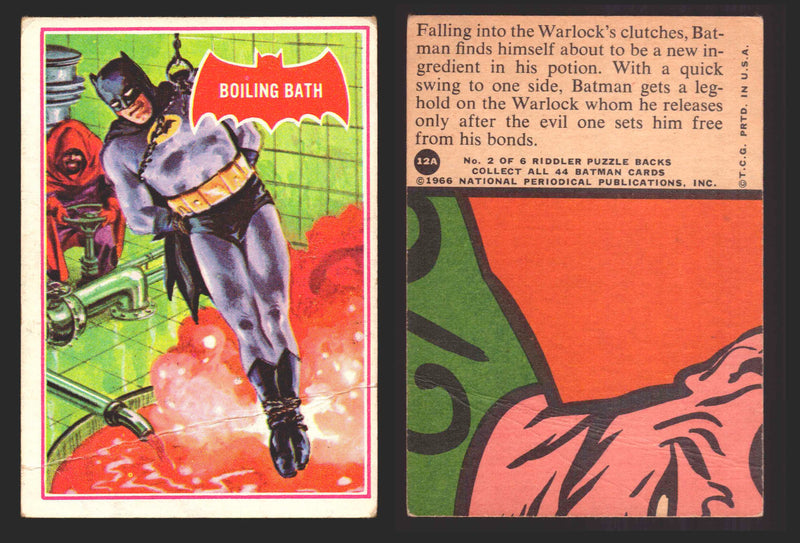 1966 Batman Series A (Red Bat) Vintage Trading Card You Pick Singles #1A-44A #12 Creased  - TvMovieCards.com