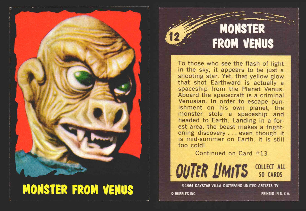 1964 Outer Limits Bubble Inc Vintage Trading Cards #1-50 You Pick Singles #12  - TvMovieCards.com