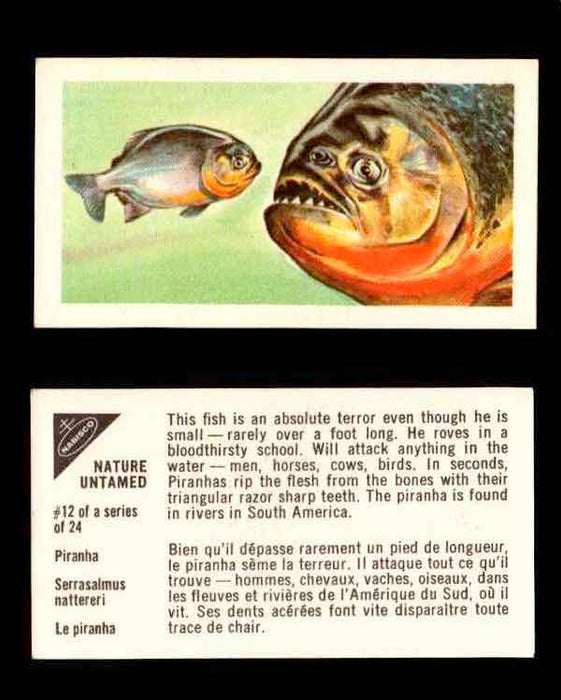 Nature Untamed Nabisco Vintage Trading Cards You Pick Singles #1-24 #12 Piranha  - TvMovieCards.com