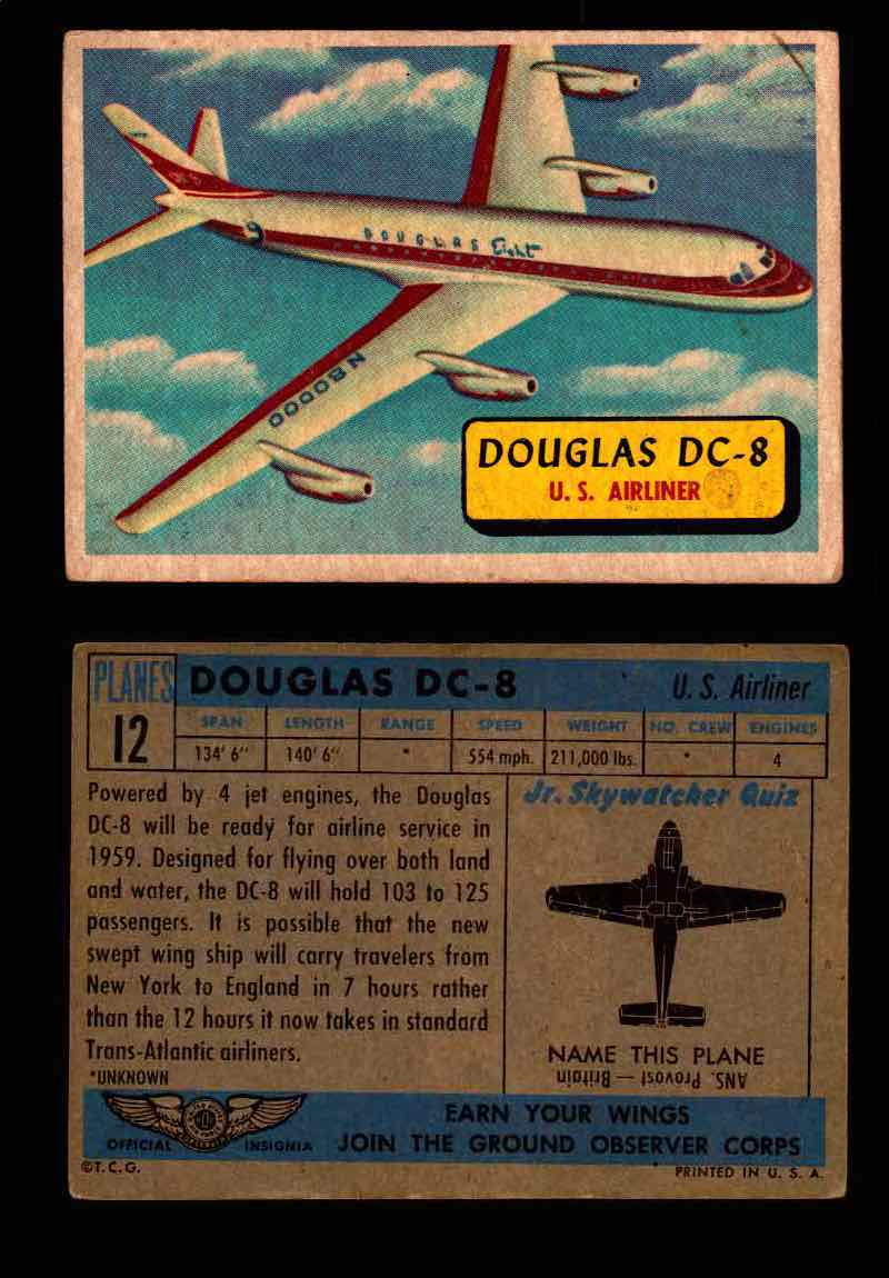 1957 Planes Series I Topps Vintage Card You Pick Singles #1-60 #12  - TvMovieCards.com