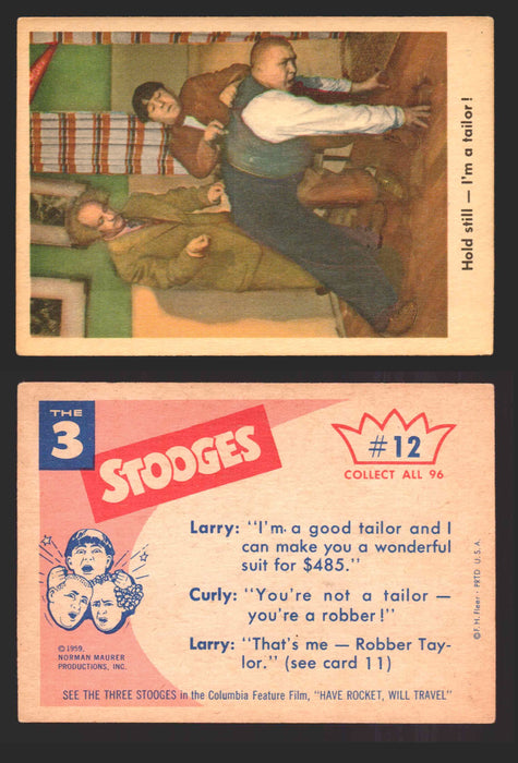 1959 Three 3 Stooges Fleer Vintage Trading Cards You Pick Singles #1-96 #12  - TvMovieCards.com