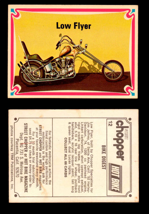 1972 Street Choppers & Hot Bikes Vintage Trading Card You Pick Singles #1-66 #12   Low Flyer  - TvMovieCards.com
