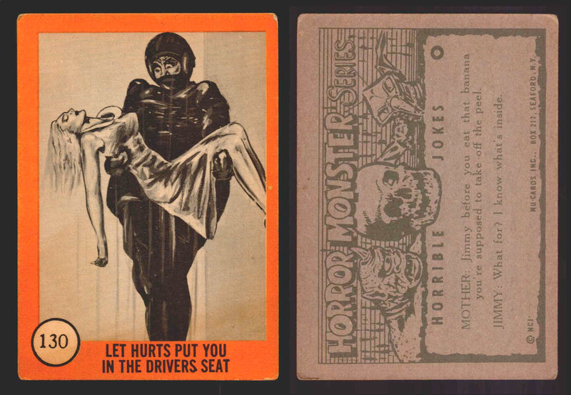 1961 Horror Monsters Series 2 Orange Trading Card You Pick Singles 67-146 NuCard 130   Let Hurts Put You in the Drivers Seat  - TvMovieCards.com