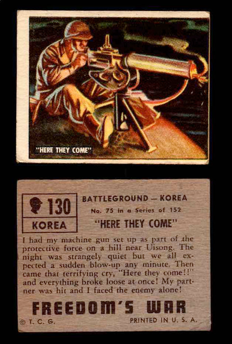 1950 Freedom's War Korea Topps Vintage Trading Cards You Pick Singles #101-203 #130  - TvMovieCards.com