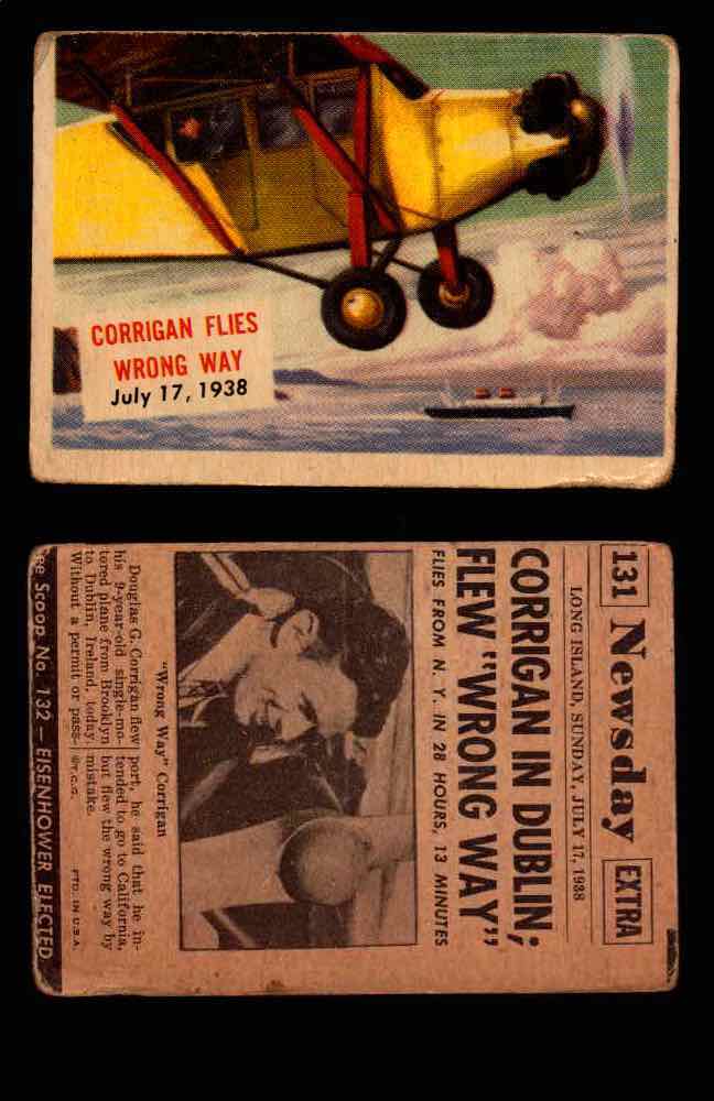 1954 Scoop Newspaper Series 2 Topps Vintage Trading Cards U Pick Singles #78-156 131   Corrigan Flies Wrong Way  - TvMovieCards.com