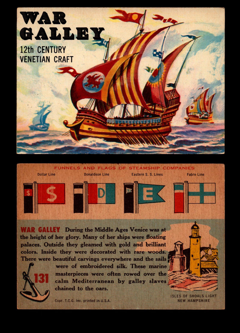 Rails And Sails 1955 Topps Vintage Card You Pick Singles #1-190 #131 War Galley  - TvMovieCards.com