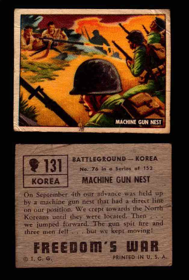 1950 Freedom's War Korea Topps Vintage Trading Cards You Pick Singles #101-203 #131  - TvMovieCards.com
