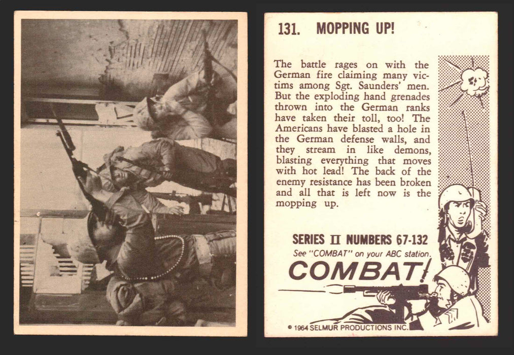 1964 Combat Series II Donruss Selmur Vintage Card You Pick Singles #67-132 131   Mopping Up!  - TvMovieCards.com
