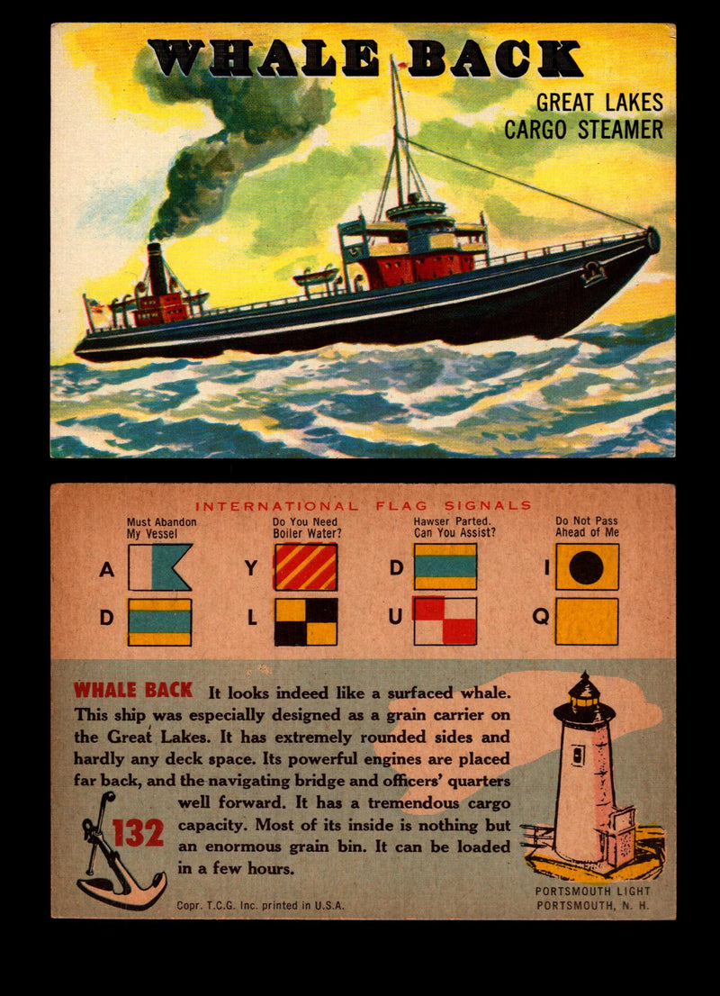 Rails And Sails 1955 Topps Vintage Card You Pick Singles #1-190 #132 Whale Back  - TvMovieCards.com