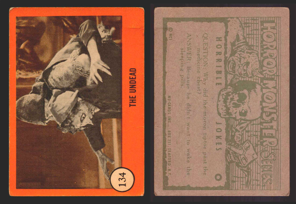1961 Horror Monsters Series 2 Orange Trading Card You Pick Singles 67-146 NuCard 134   The Undead  - TvMovieCards.com