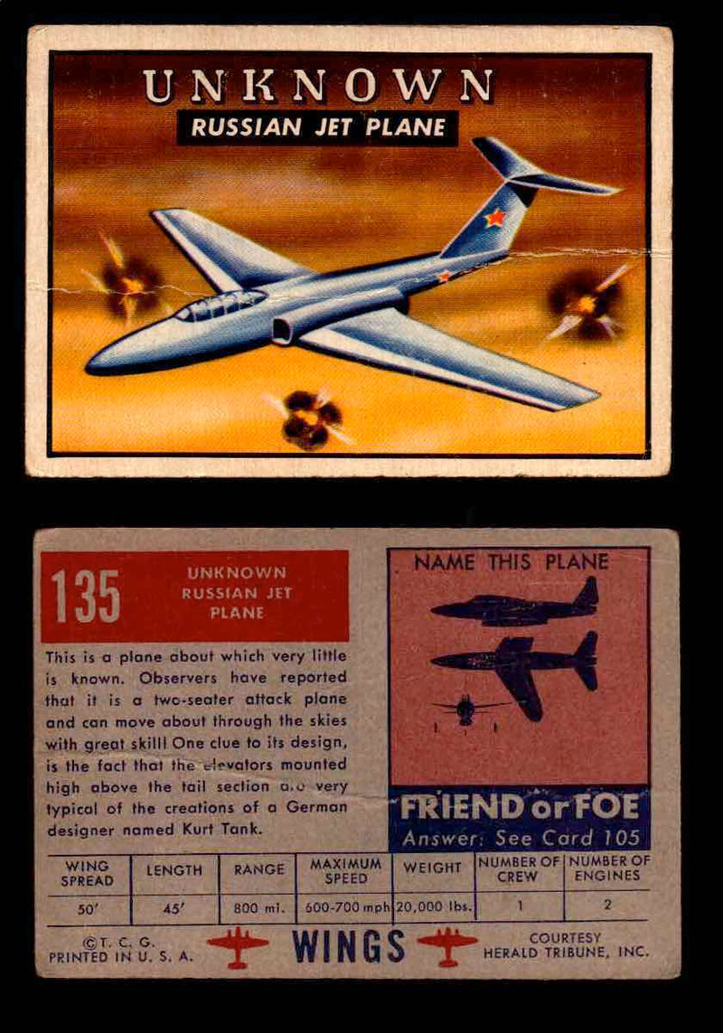 1953 Wings Topps TCG Vintage Trading Cards You Pick Singles #101-200 #135  - TvMovieCards.com