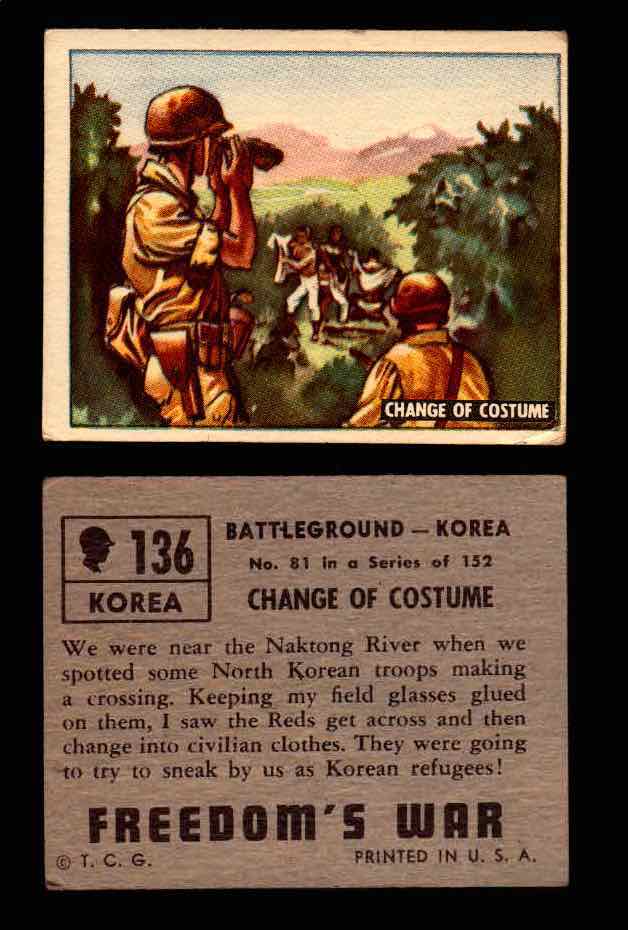 1950 Freedom's War Korea Topps Vintage Trading Cards You Pick Singles #101-203 #136  - TvMovieCards.com