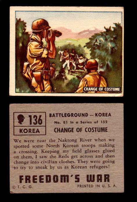 1950 Freedom's War Korea Topps Vintage Trading Cards You Pick Singles #101-203 #136  - TvMovieCards.com