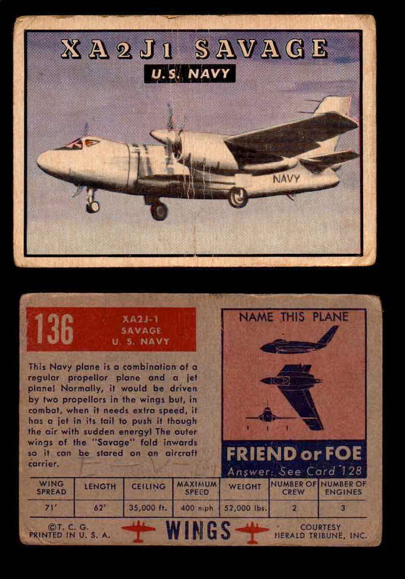 1953 Wings Topps TCG Vintage Trading Cards You Pick Singles #101-200 #136  - TvMovieCards.com