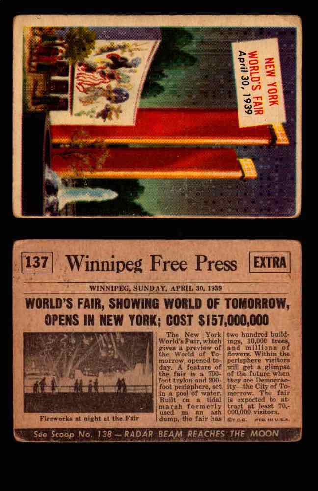 1954 Scoop Newspaper Series 2 Topps Vintage Trading Cards U Pick Singles #78-156 137   New York World's Fair  - TvMovieCards.com