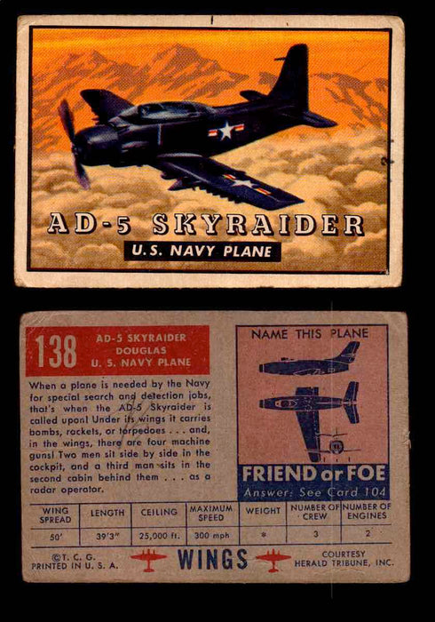 1953 Wings Topps TCG Vintage Trading Cards You Pick Singles #101-200 #138  - TvMovieCards.com