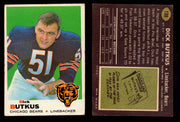1969 Topps Football Trading Card You Pick Singles #1-#263 G/VG/EX #	139 	Dick Butkus (HOF) (creased)  - TvMovieCards.com
