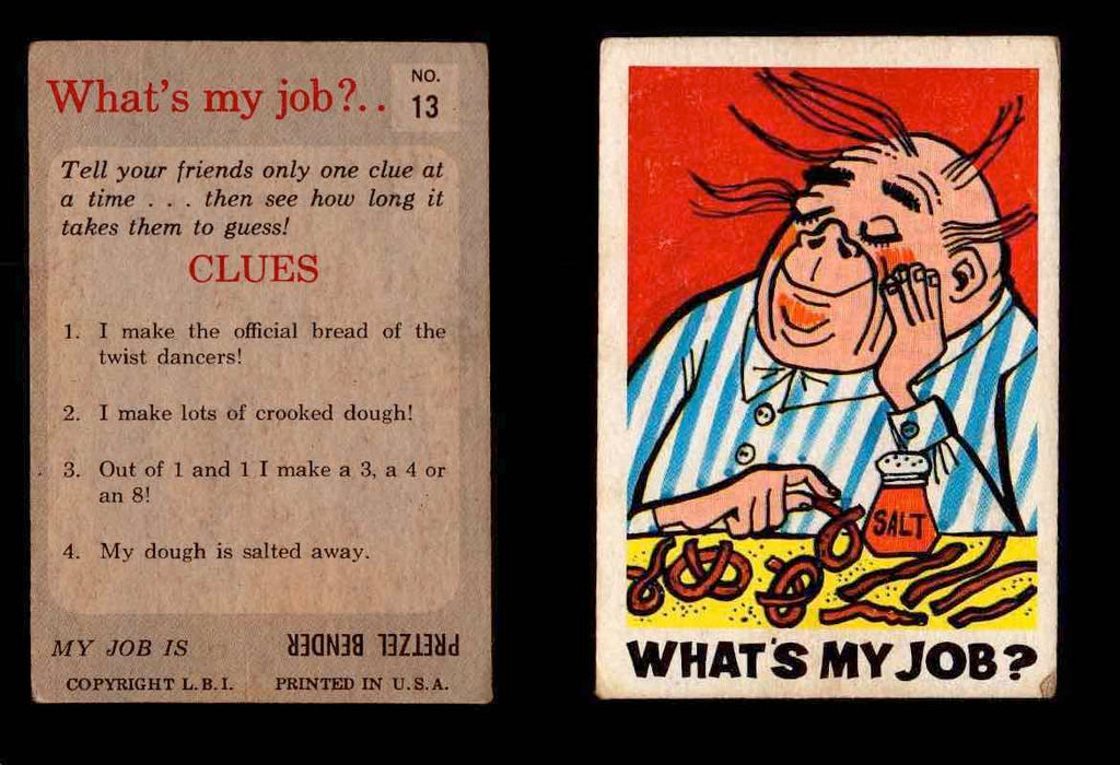 1965 What's my Job? Leaf Vintage Trading Cards You Pick Singles #1-72 #13  - TvMovieCards.com