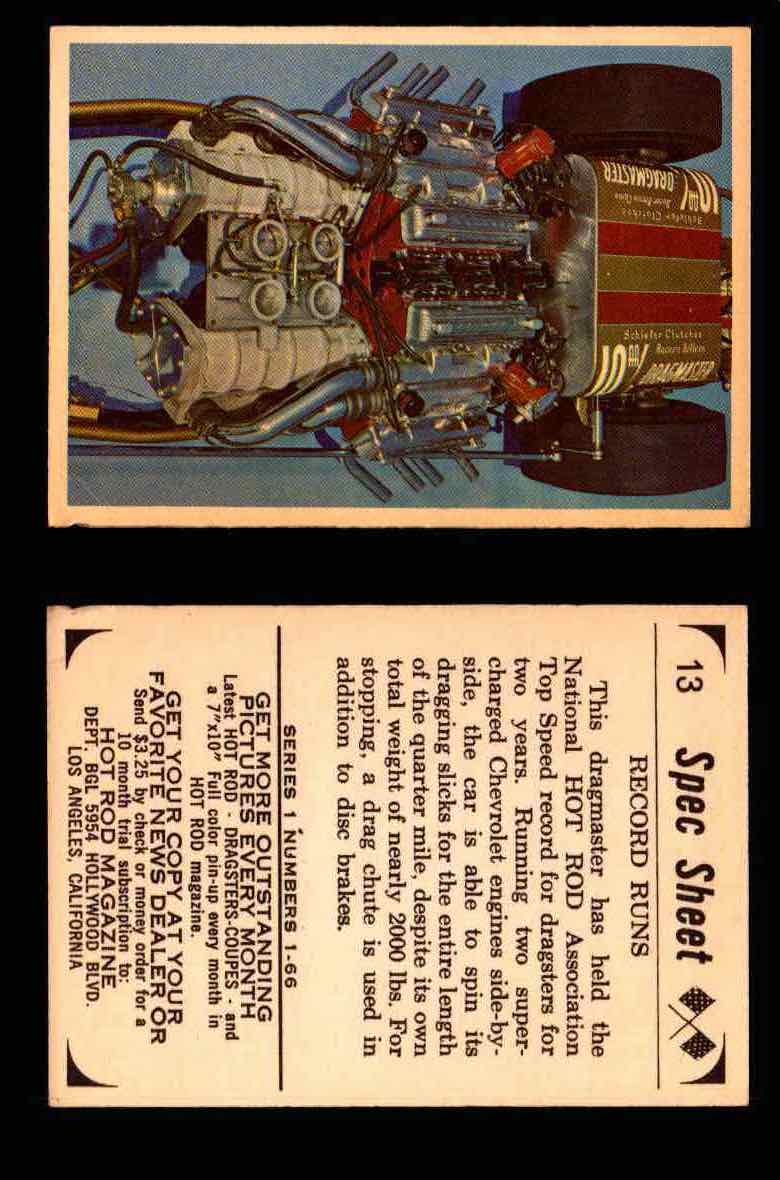 1965 Donruss Spec Sheet Vintage Hot Rods Trading Cards You Pick Singles #1-66 #13  - TvMovieCards.com