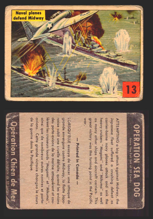1954 Parkhurst Operation Sea Dogs You Pick Single Trading Cards #1-50 V339-9 13 Naval Planes Defend Midway  - TvMovieCards.com