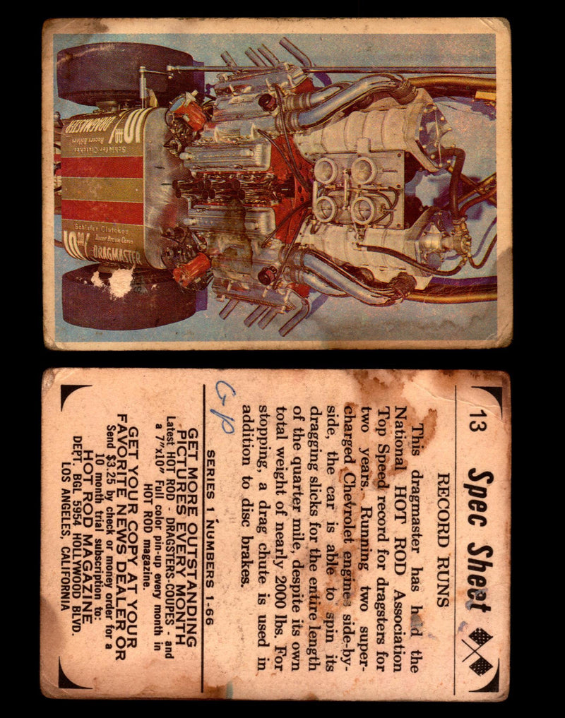 1965 Donruss Spec Sheet Vintage Hot Rods Trading Cards You Pick Singles #1-66   - TvMovieCards.com
