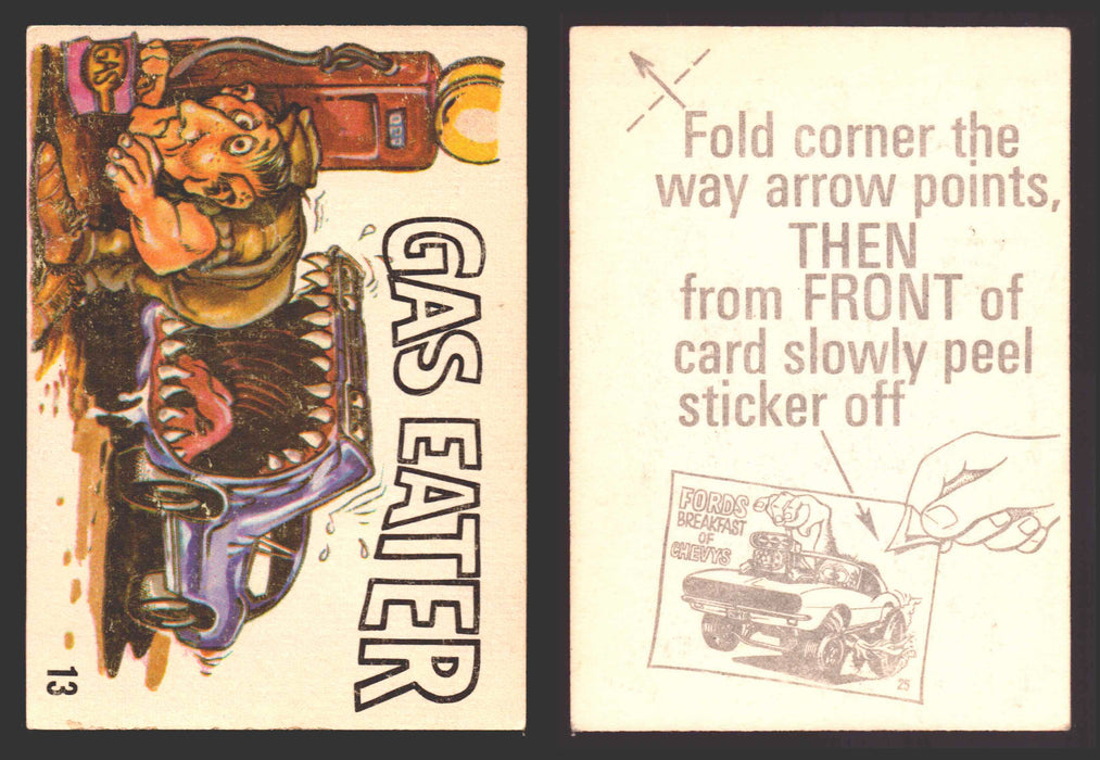 1969 Odd Rods Vintage Sticker Trading Cards #1-#44 You Pick Singles Donruss #	13	Gas Eater  - TvMovieCards.com