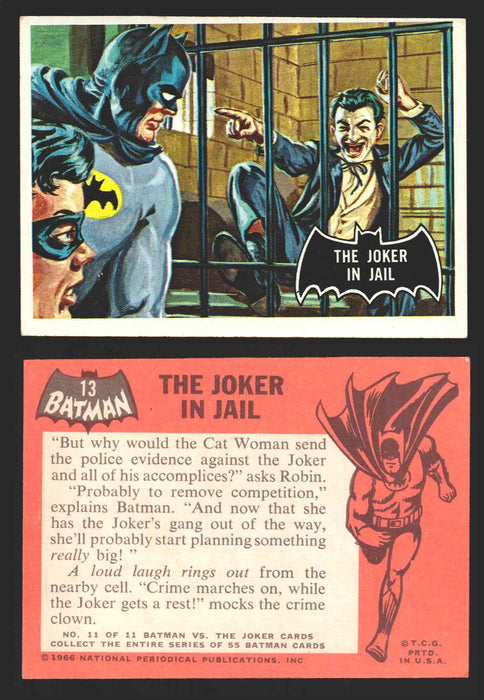 1966 Batman (Black Bat) Vintage Trading Card You Pick Singles #1-55 #	 13   The Joker in Jail  - TvMovieCards.com
