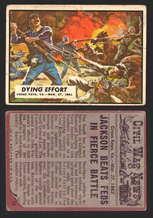 1962 Civil War News Topps TCG Trading Card You Pick Single Cards #1 - 88 13   Dying Effort  - TvMovieCards.com