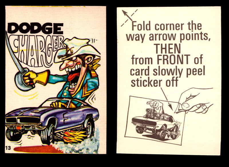 Fabulous Odd Rods Vintage Sticker Cards 1973 #1-#66 You Pick Singles #13   Dodge Charger  - TvMovieCards.com