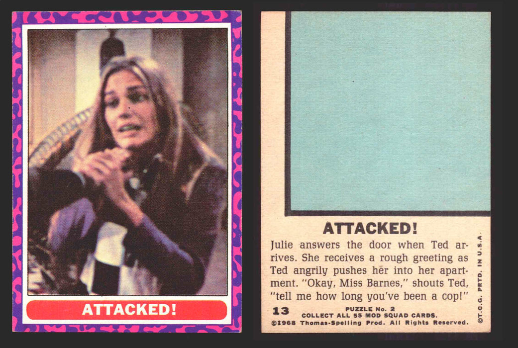 1969 The Mod Squad Vintage Trading Cards You Pick Singles #1-#55 Topps 13   Attacked!  - TvMovieCards.com
