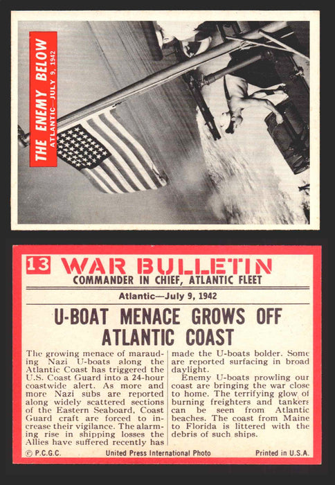 1965 War Bulletin Philadelphia Gum Vintage Trading Cards You Pick Singles #1-88 13   The Enemy Below  - TvMovieCards.com