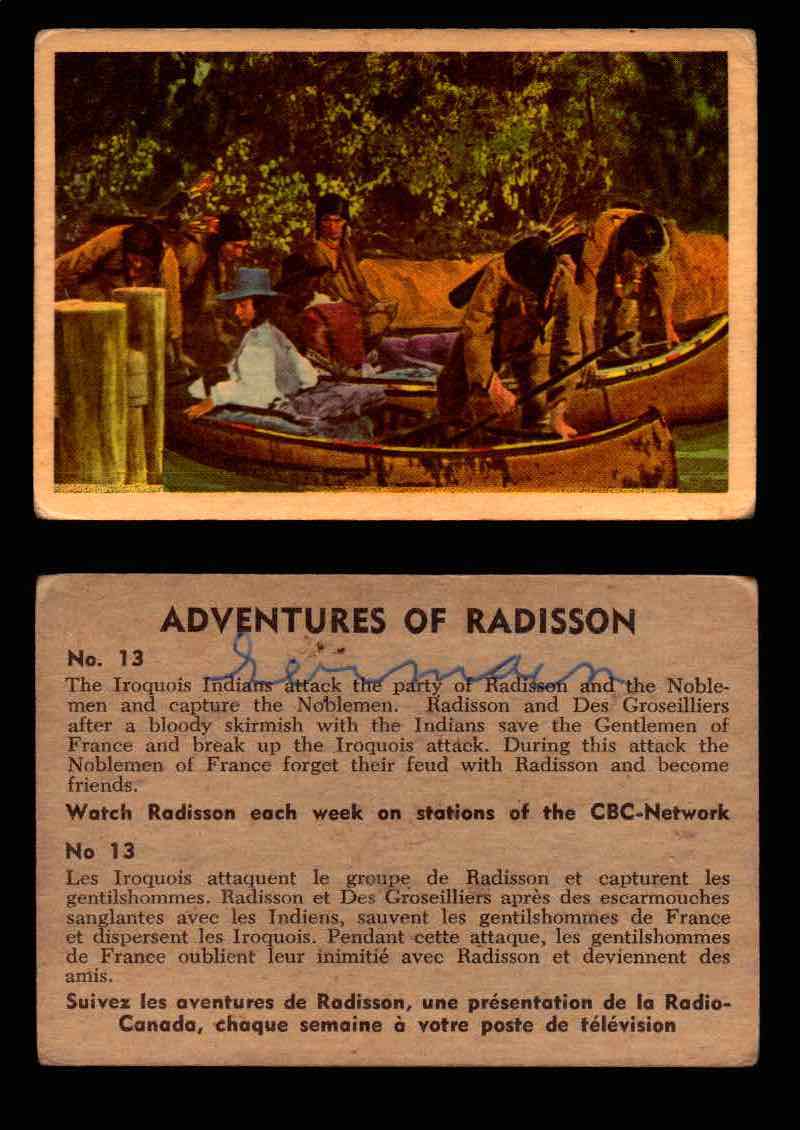 1957 Adventures of Radisson (Tomahawk) TV Vintage Card You Pick Singles #1-50 #13  - TvMovieCards.com
