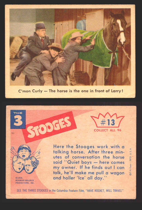 1959 Three 3 Stooges Fleer Vintage Trading Cards You Pick Singles #1-96 #13  - TvMovieCards.com
