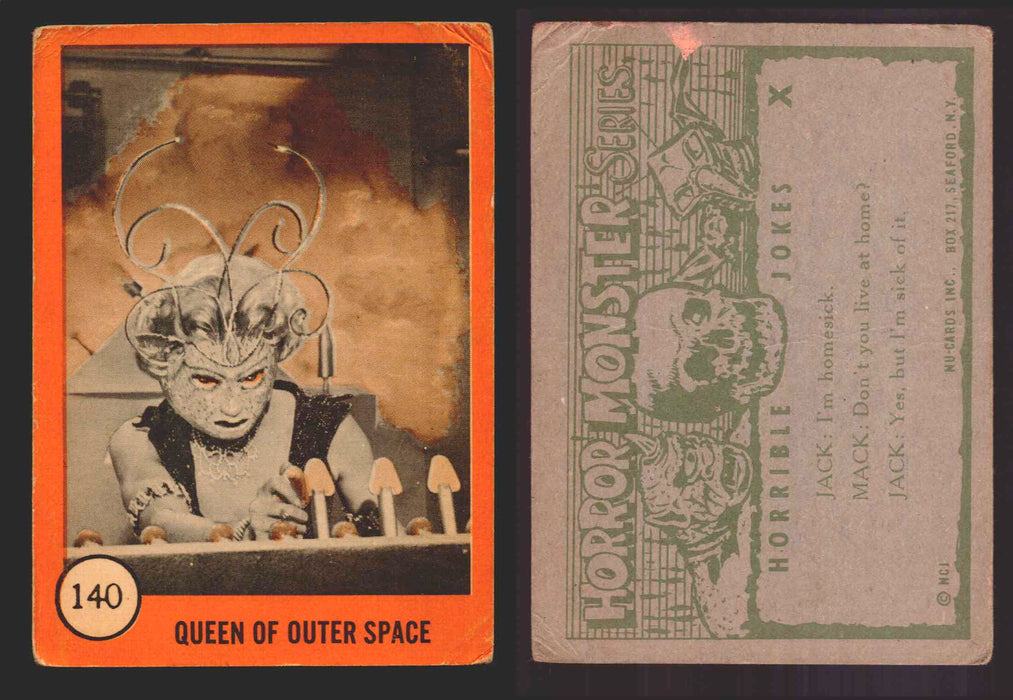 1961 Horror Monsters Series 2 Orange Trading Card You Pick Singles 67-146 NuCard 140   Queen of Outer Space  - TvMovieCards.com