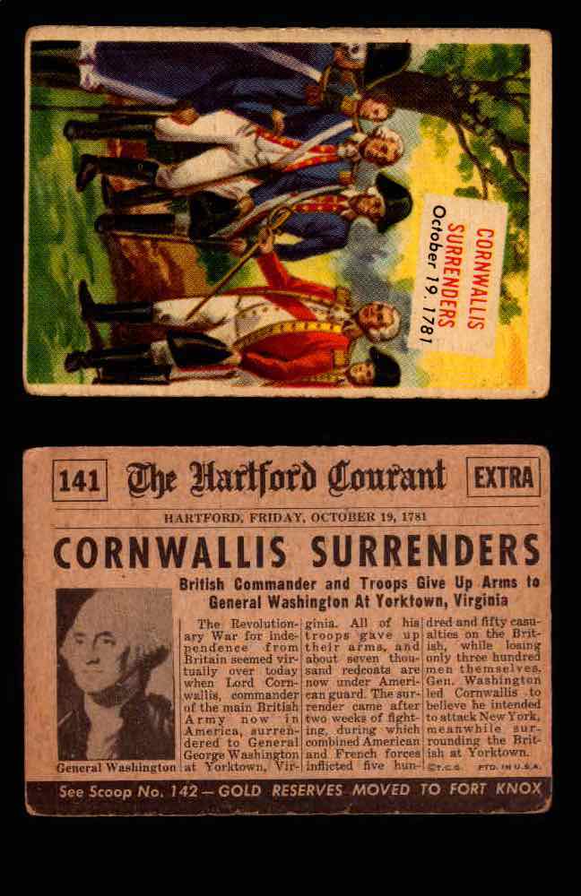 1954 Scoop Newspaper Series 2 Topps Vintage Trading Cards U Pick Singles #78-156 141   Cornwallis Surrenders  - TvMovieCards.com