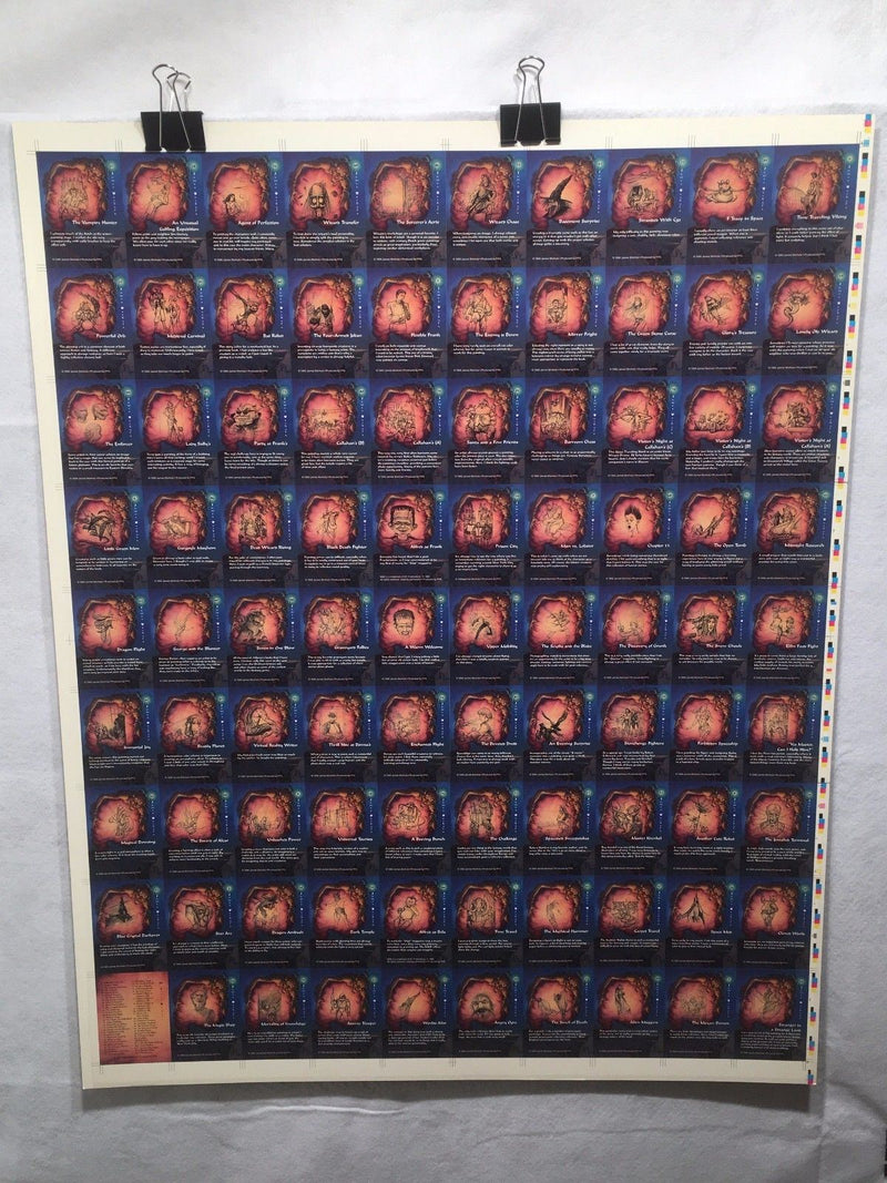 James Warhola Fantasy Art Trading Cards UNCUT 90 CARD SHEET Poster Size FPG   - TvMovieCards.com