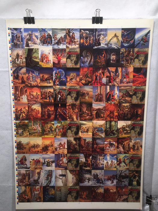 Larry Elmore Fantasy Art Trading Cards UNCUT 100 CARD SHEET Poster Size FPG   - TvMovieCards.com