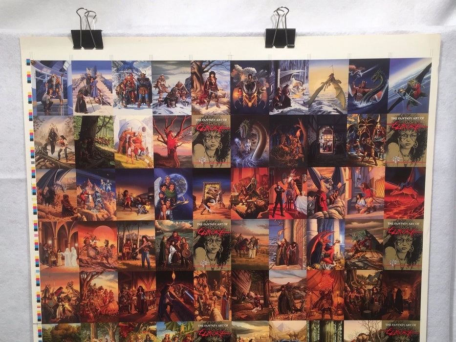 Larry Elmore Fantasy Art Trading Cards UNCUT 100 CARD SHEET Poster Size FPG   - TvMovieCards.com